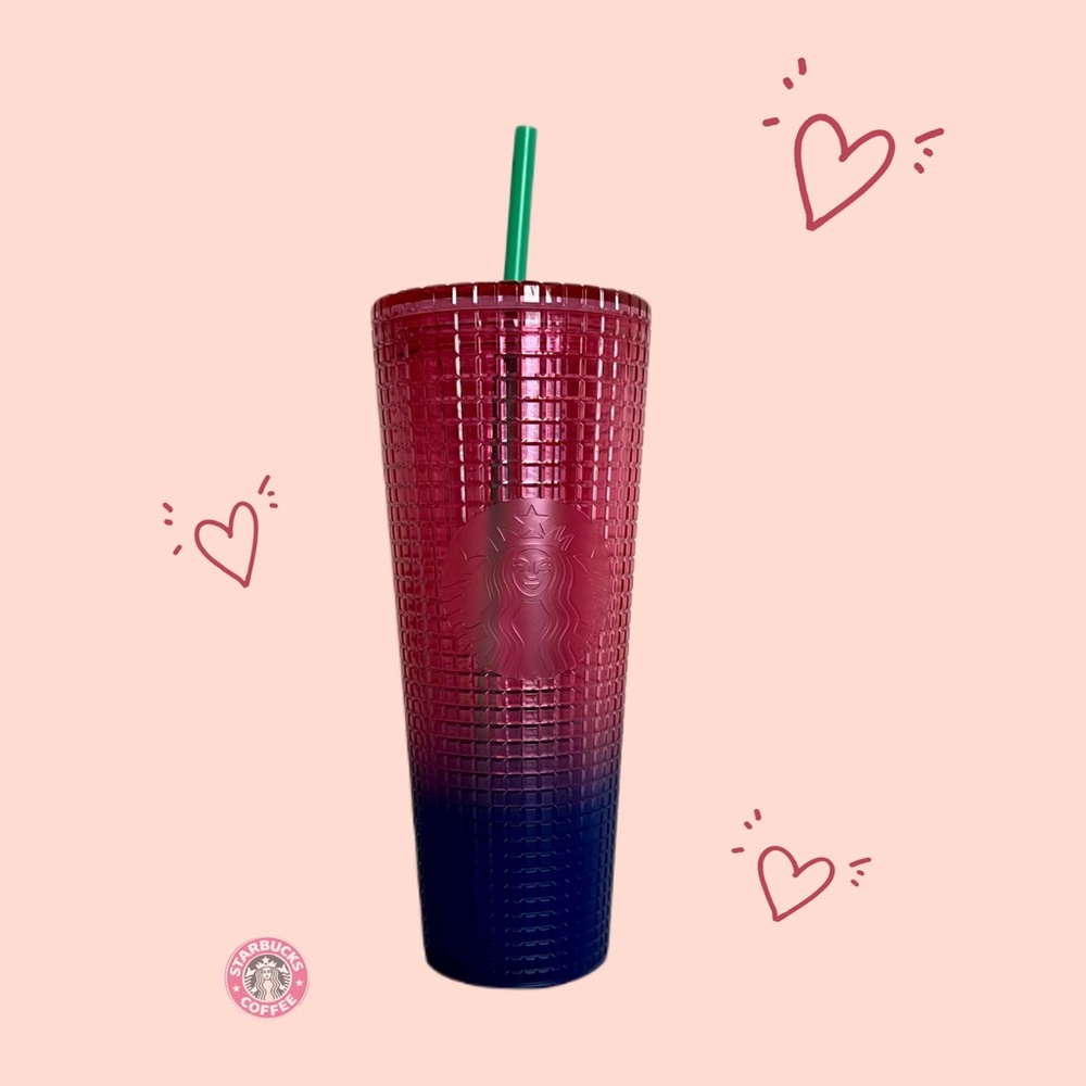 Starbucks Violet/Blue Ombré Grid Venti Tumbler Cup